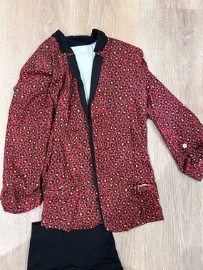 Balera Kids Red Leopard Print Dance Costume Jacket and leggings